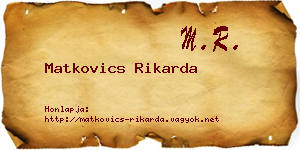 Matkovics Rikarda névjegykártya