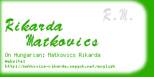 rikarda matkovics business card